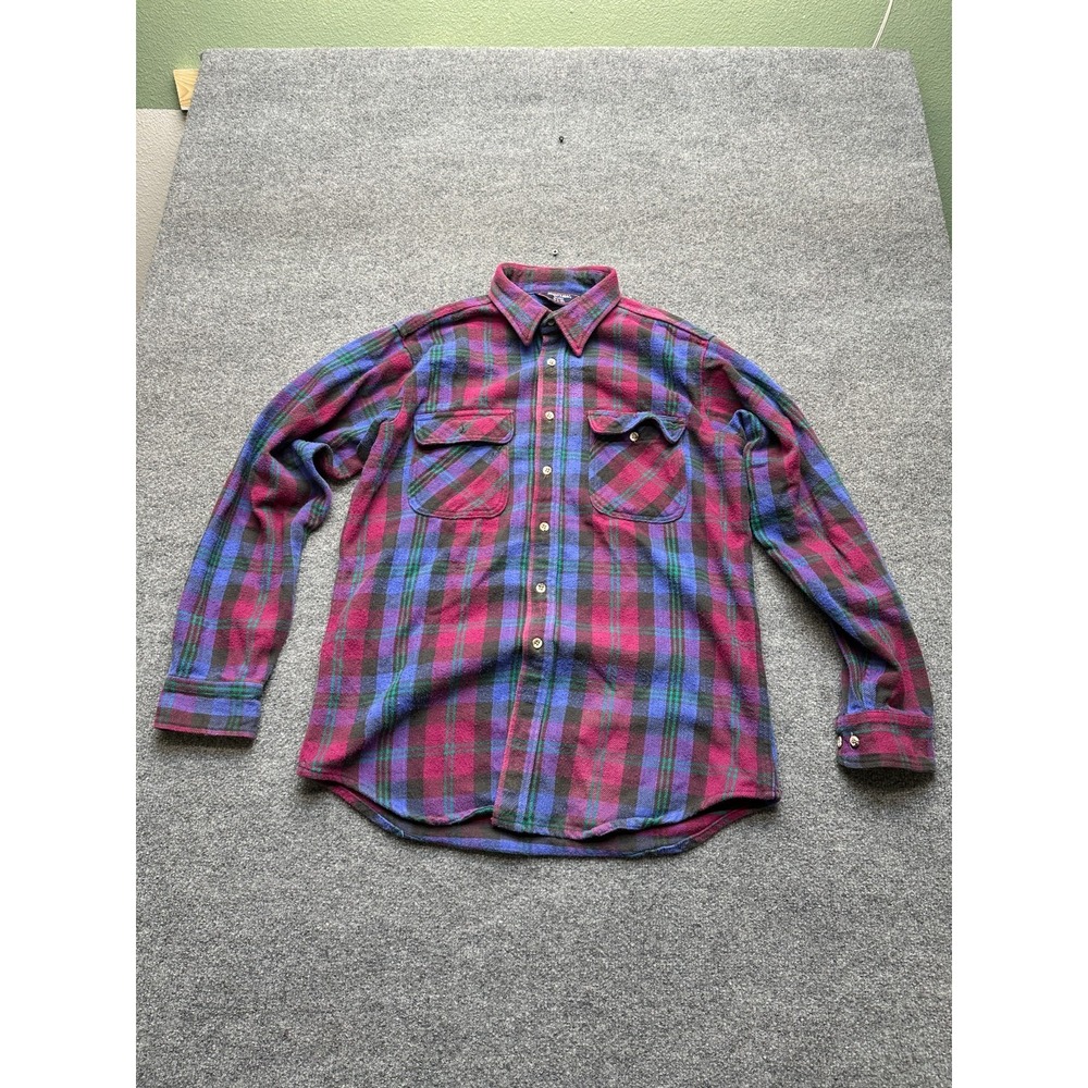 90s mighty mac tallman flannel size large‎ purple, blue and green
